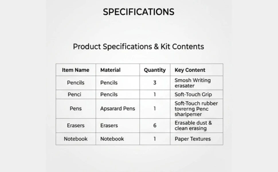 Apsara Writing Kit – Premium All-in-One Stationery Set with Absolute Extra Dark Pencils, Non-Dust Erasers, and Long Point Sharpeners A+ content image