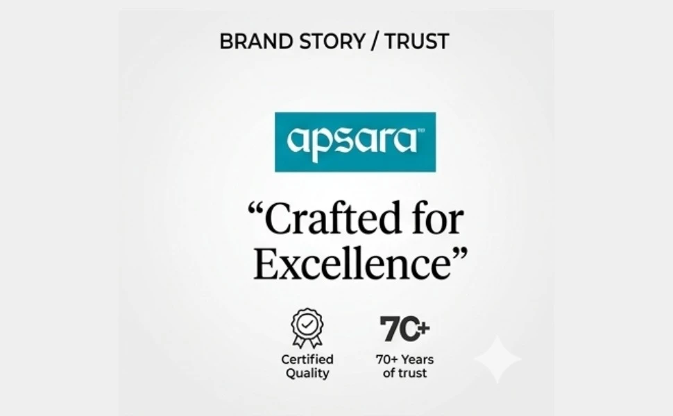 Apsara Writing Kit – Premium All-in-One Stationery Set with Absolute Extra Dark Pencils, Non-Dust Erasers, and Long Point Sharpeners A+ content image