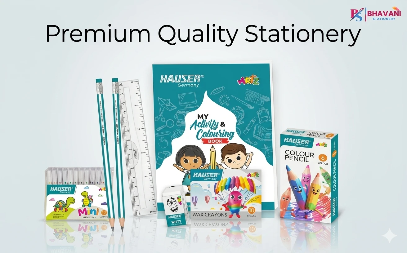 Hauser Yung Artist Premium Stationery Kit – Comprehensive Art & Writing Set with Color Pencils, Wax Crayons, and Precision Tools A+ content image
