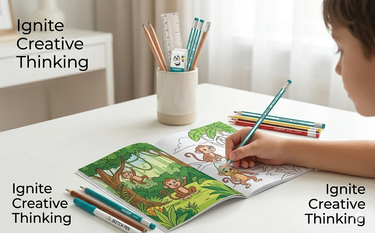 Hauser Yung Artist Premium Stationery Kit – Comprehensive Art & Writing Set with Color Pencils, Wax Crayons, and Precision Tools A+ content image