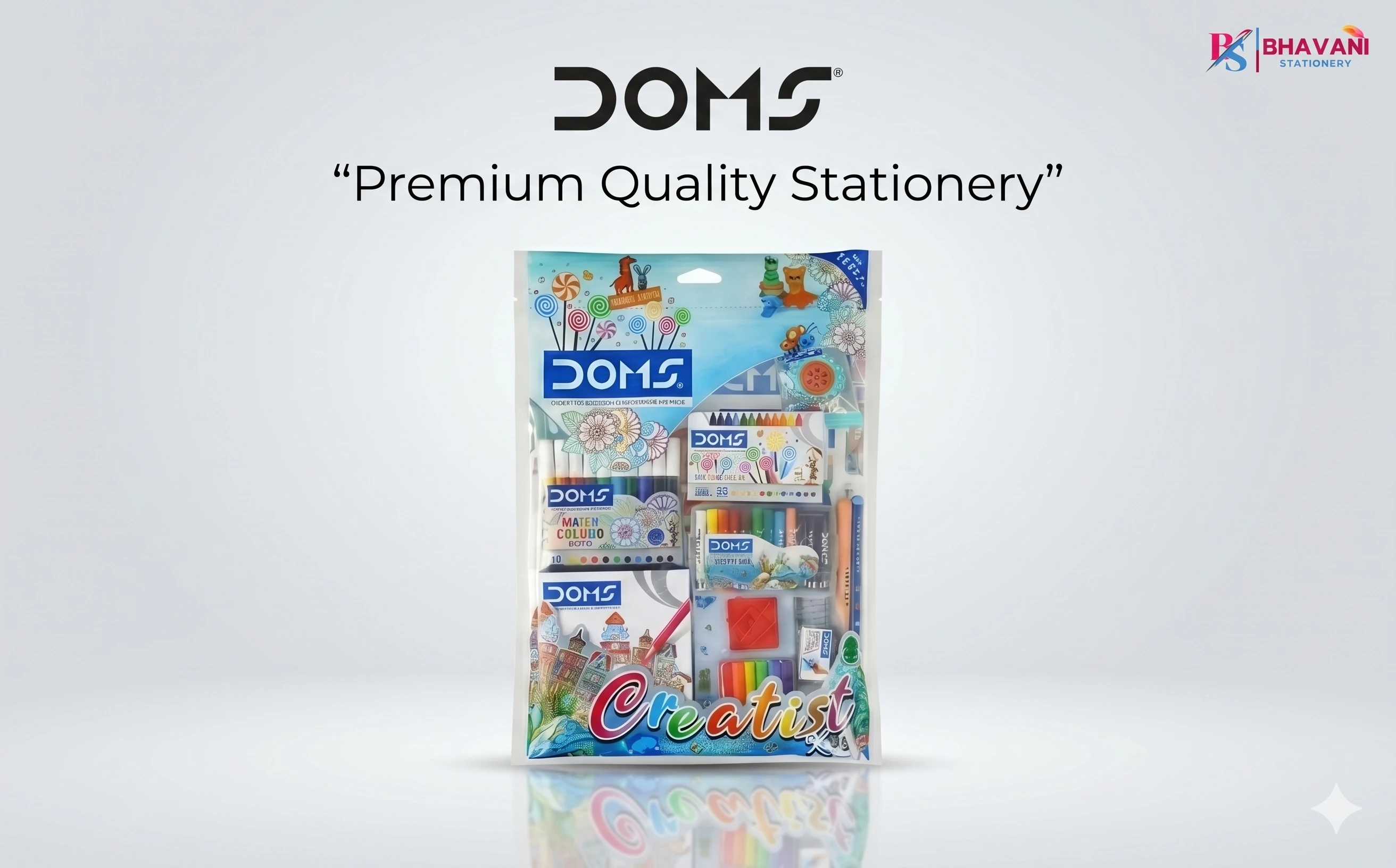 DOMS Creatist Kit – Ultimate Premium Art & Stationery Set with Water Color Pens, Oil Pastels, Wax Crayons, and Precision Accessories A+ content image
