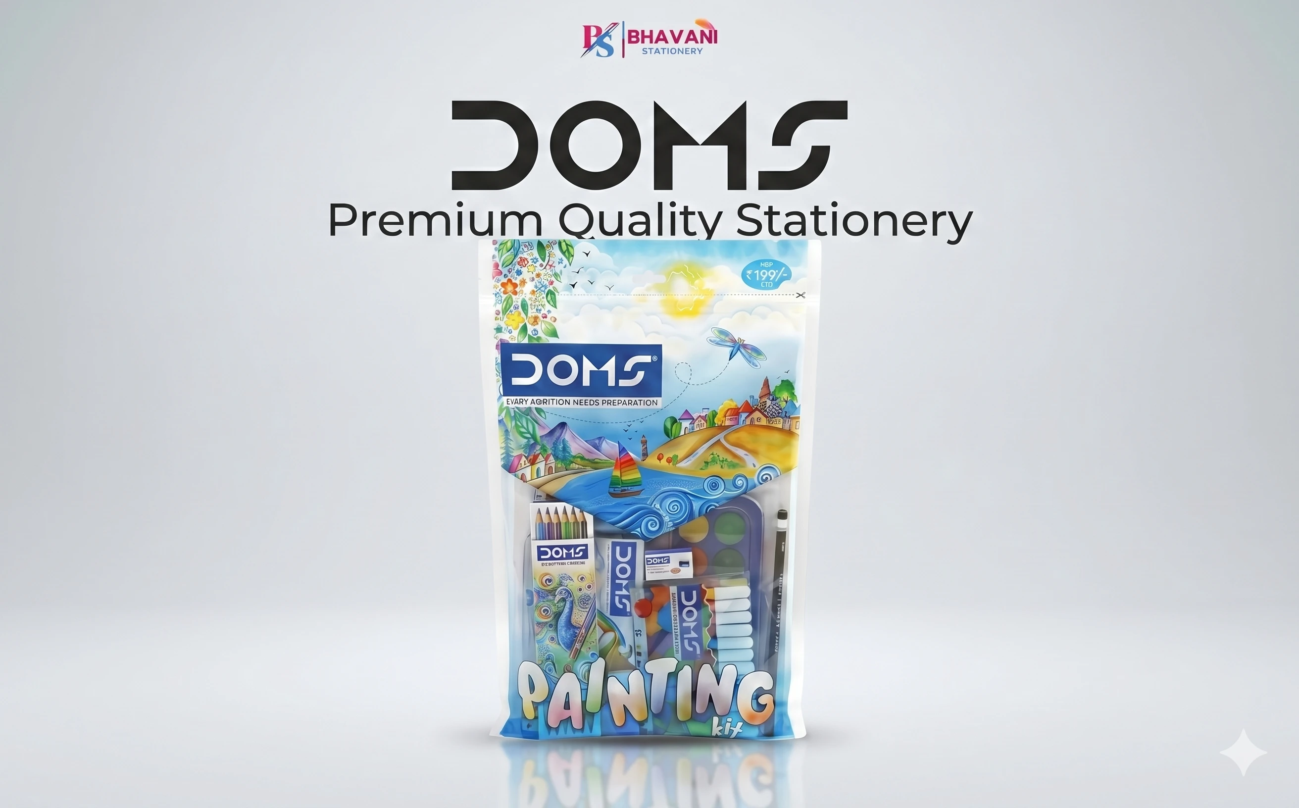 DOMS Comprehensive Painting Kit – Professional 9-Piece Art & Stationery Set for Students and Aspiring Artists A+ content image