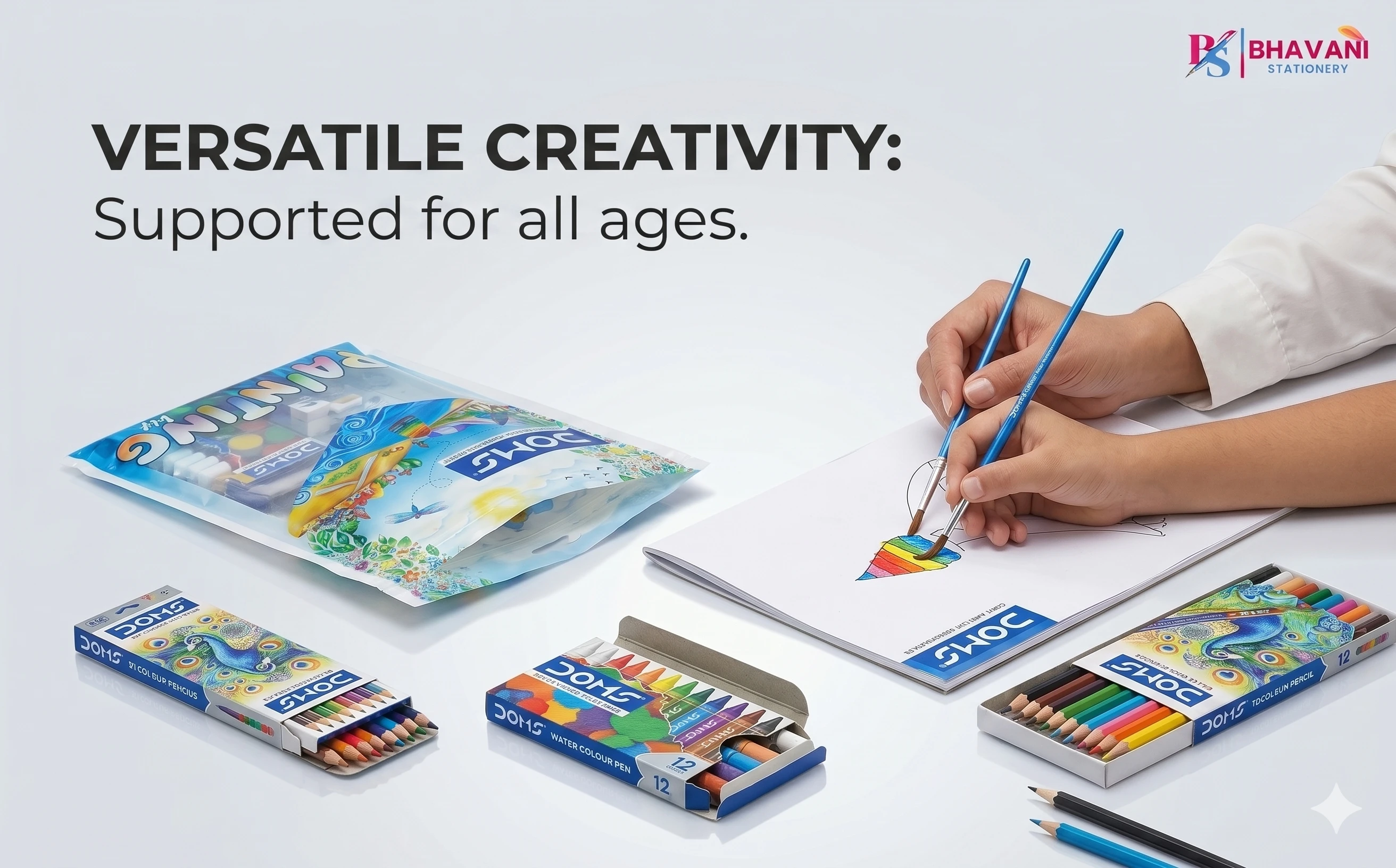 DOMS Comprehensive Painting Kit – Professional 9-Piece Art & Stationery Set for Students and Aspiring Artists A+ content image