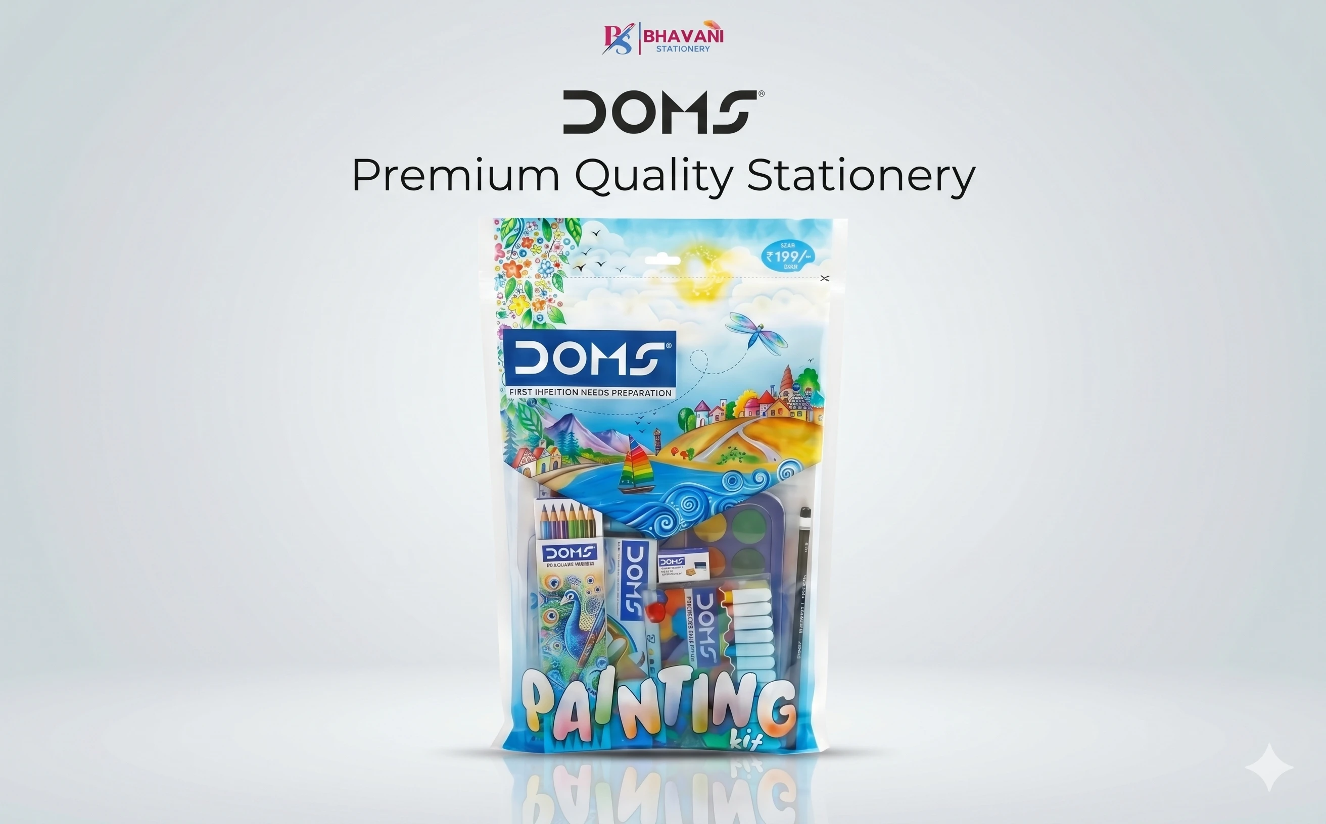 DOMS Comprehensive Painting Kit – Professional 9-Piece Art & Stationery Set for Students and Aspiring Artists A+ content image