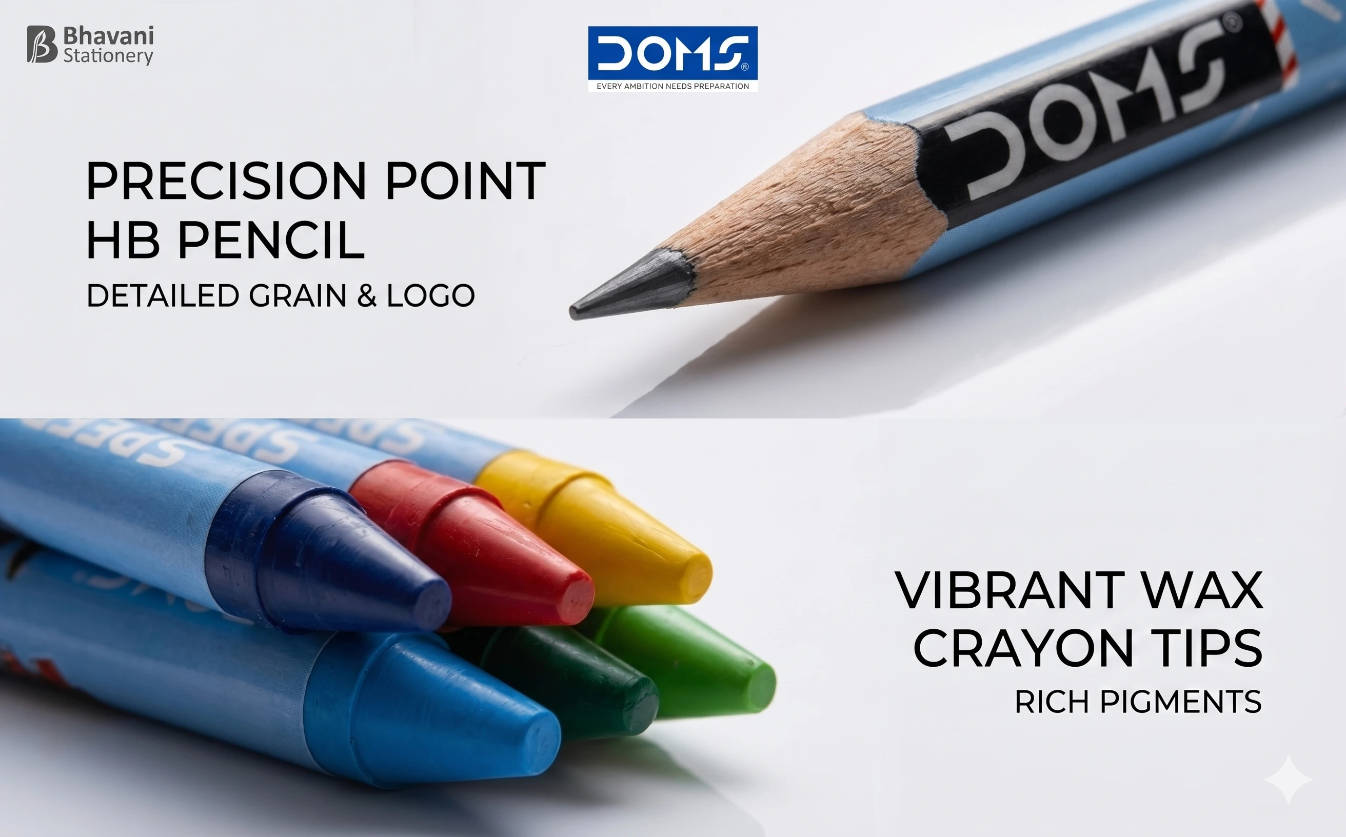 DOMS Speedz Junior Stationery Kit – Premium Racing Edition Art Set with Wax Crayons, Pencils, and Eraser for Students A+ content image