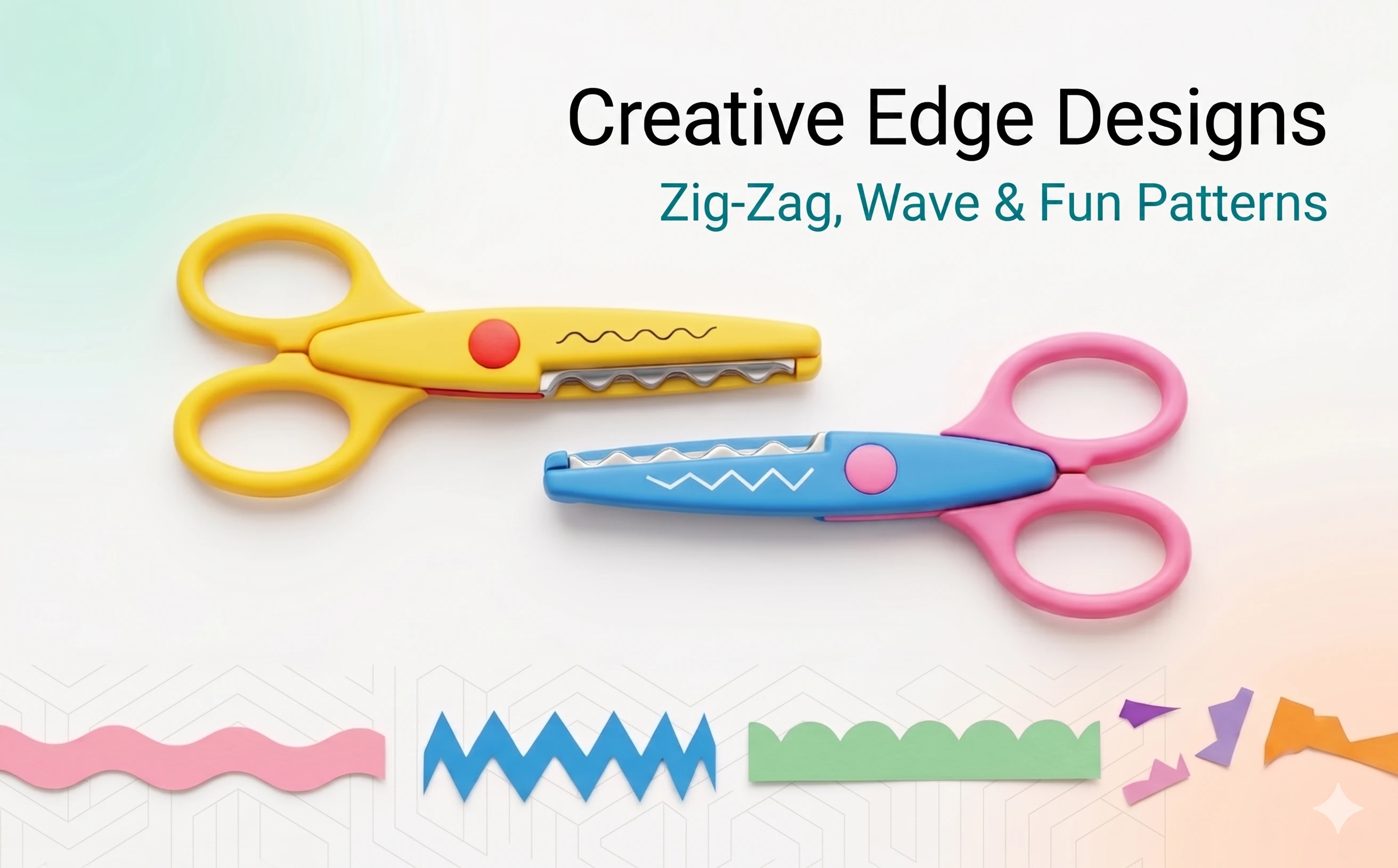 Premium Zig-Zag Art and Craft Paper Shaper Scissors for Students and Professionals – Stainless Steel Decorative Edge Cutting Tool A+ content image