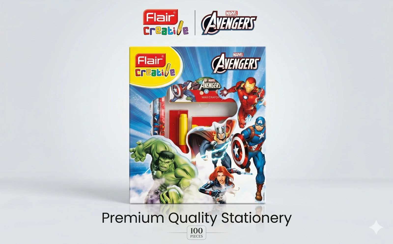 1. Product Title Flair Creative Marvel Avengers Ultimate Stationery Kit – Premium Multi-Component Art & Writing Set for Students and Corporate Gifting A+ content image