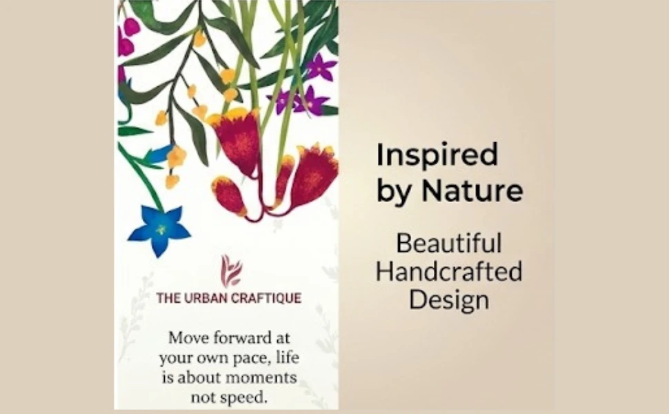 THE URBAN CRAFTIQUE Botanical Floral Bookmark with "Move Forward" Quote, Elegant Gold Tassel and Burgundy Wood Bead – Premium Handcrafted Gift for Readers and Nature Lovers A+ content image