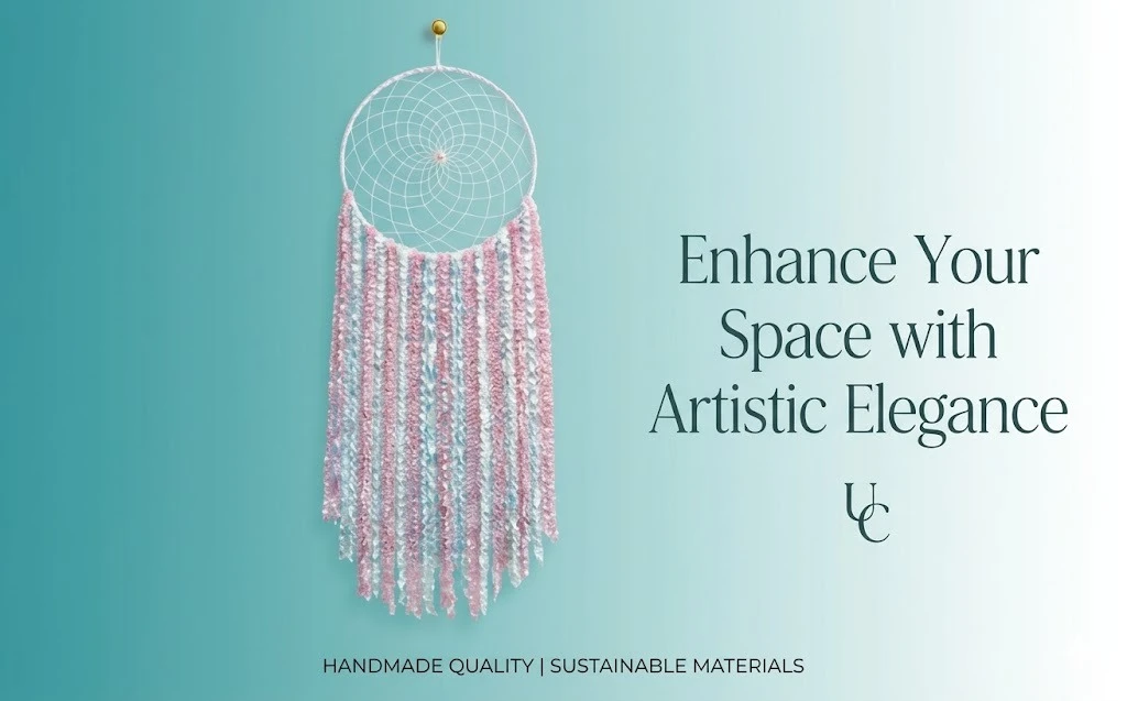 THE URBAN CRAFTIQUE Handcrafted Pastel Pink & White Tassel Dreamcatcher – Large Macrame-Style Wall Hanging for Bedroom, Nursery & Glam Home Decor A+ content image