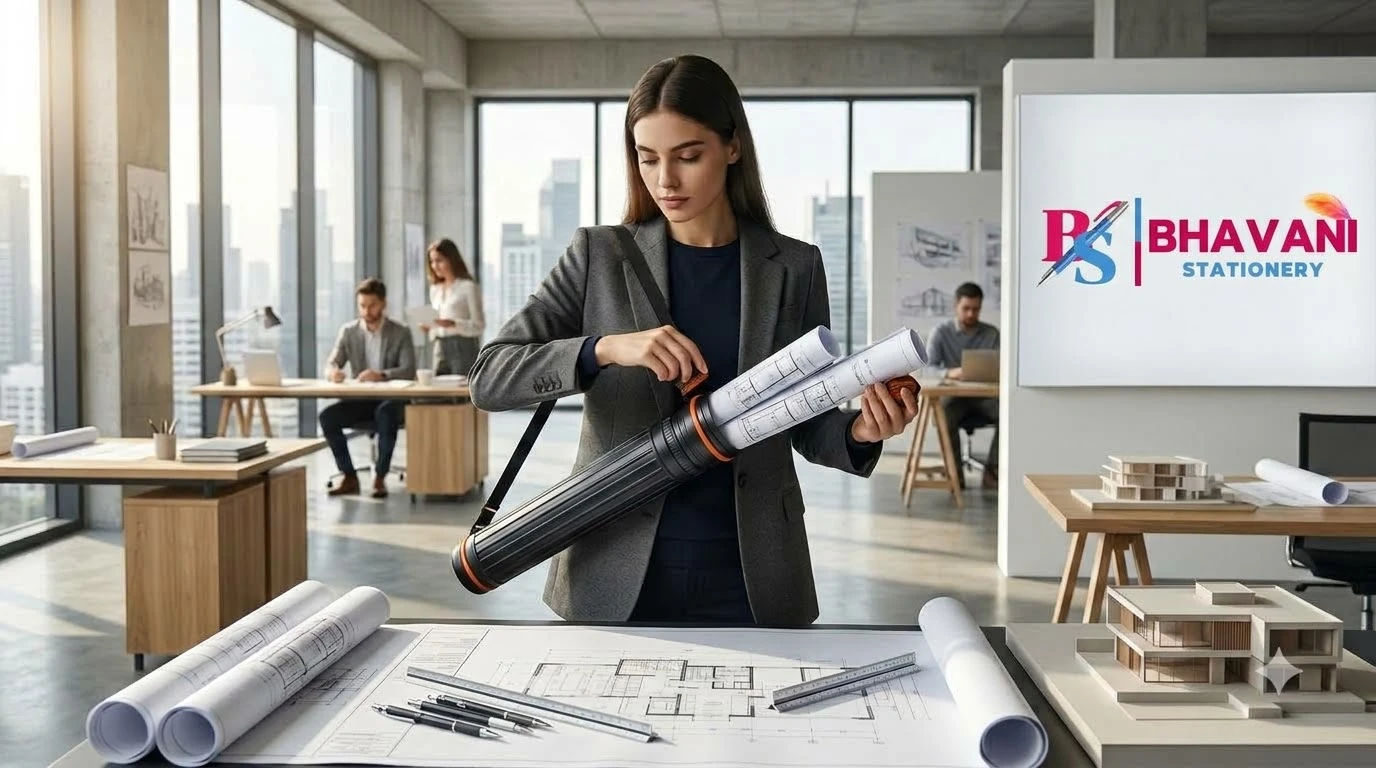 KHYATI D289 Expandable Telescopic Document Storage Tube with Shoulder Strap A+ content image