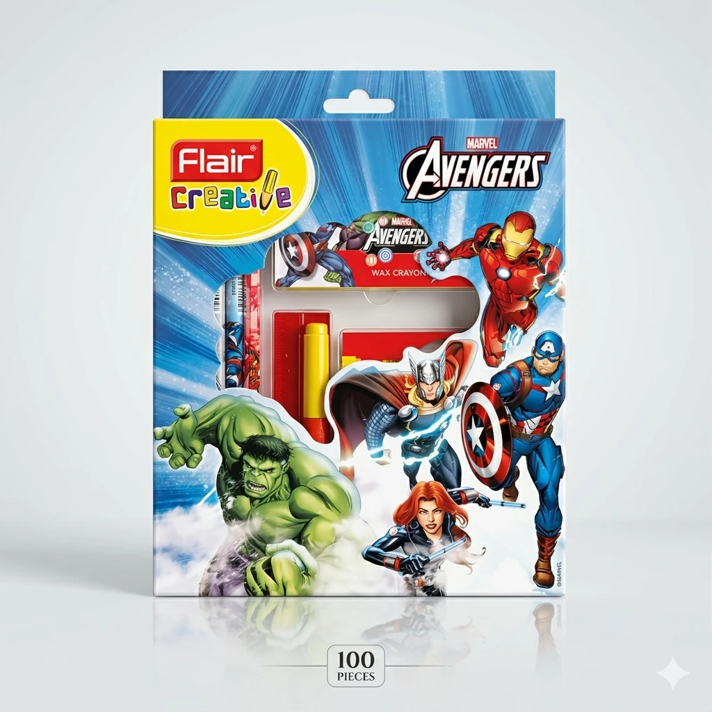 1. Product Title Flair Creative Marvel Avengers Ultimate Stationery Kit – Premium Multi-Component Art & Writing Set for Students and Corporate Gifting